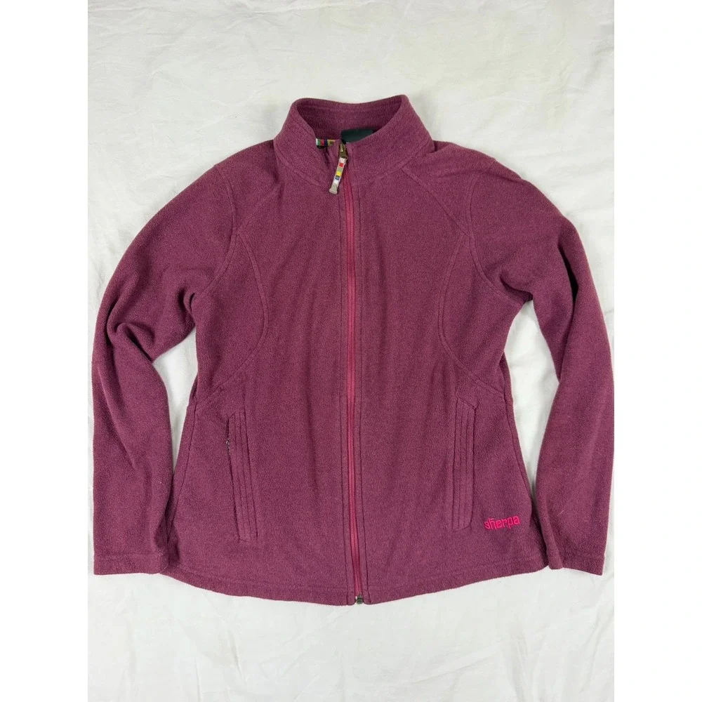 Sherpa Adventure Gear Fleece Jacket Womens M Purple Full Zip Hiking Gorpcore